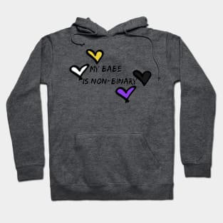 My babe is non binary pride hearts Hoodie